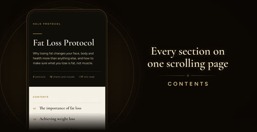 Fat Loss Protocol: Every section on one scrolling page (Contents)