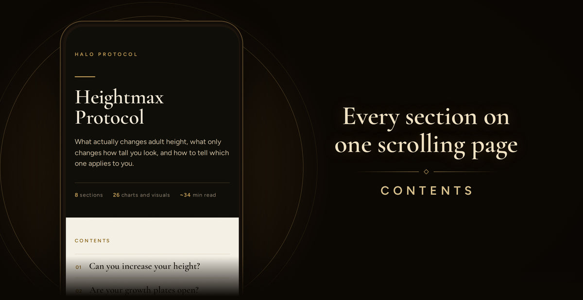 Heightmax Protocol: Every section on one scrolling page (Contents)