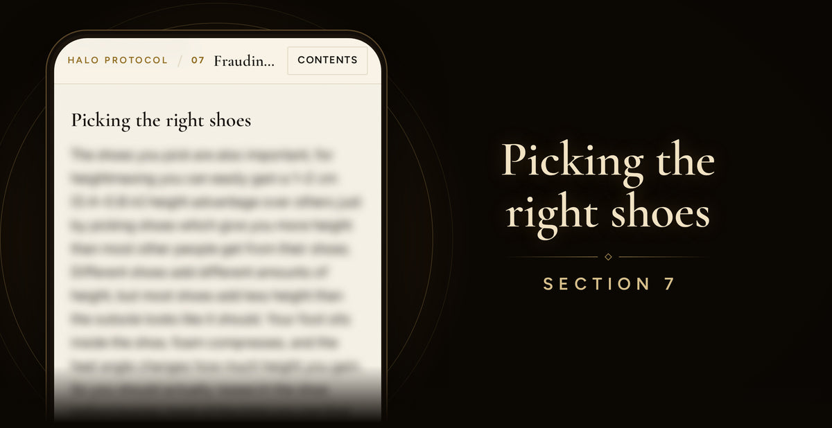 Heightmax Protocol: Picking the right shoes (Section 7)