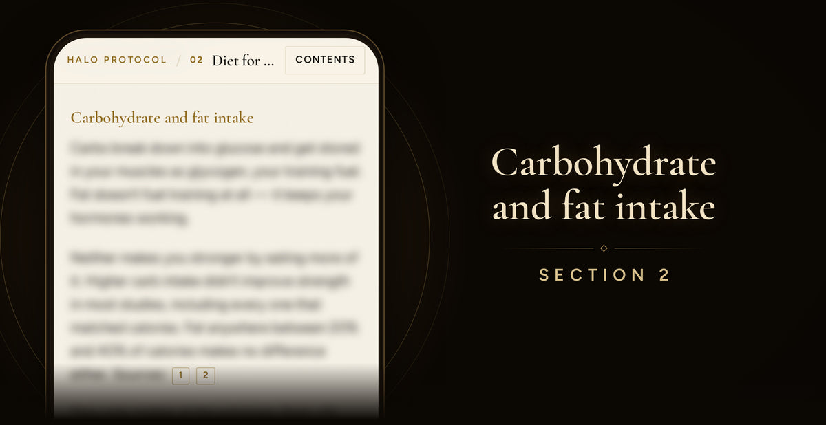 Strength Gain Protocol: Carbohydrate and fat intake (Section 2)